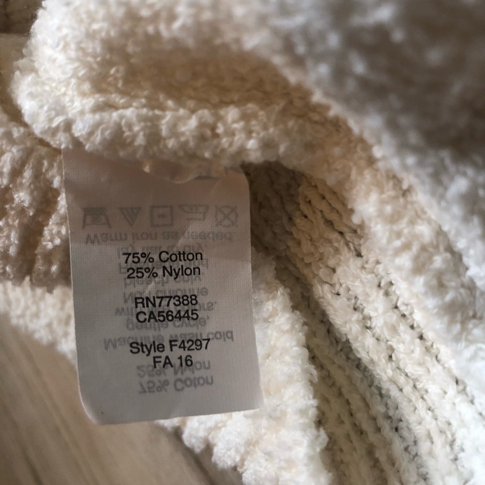 J. Crew Cotton White Cream Cable Knit Crewneck Sweater - Picture 8 of 8